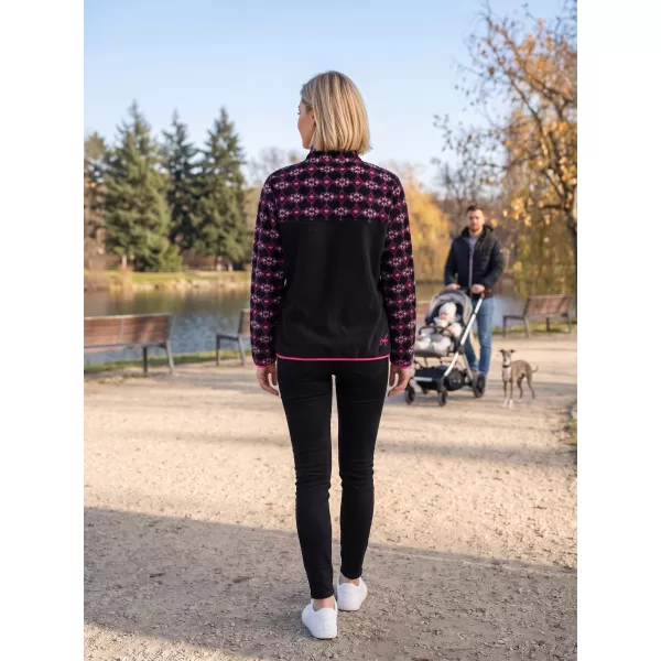  Ženski pulover iz flisa ALTISPORT GEMMY ČRNA/ROZA 