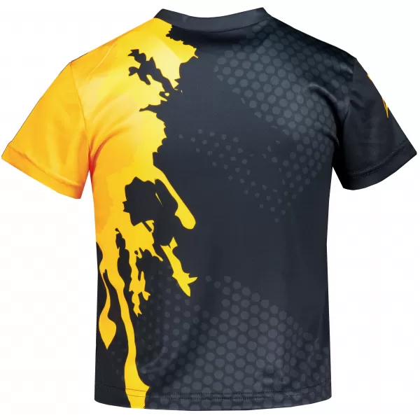  Otroška premium funkcionalna majica ALTISPORT VOJ/ALM112TR01 ČRNO-FLUO ORANŽNA 