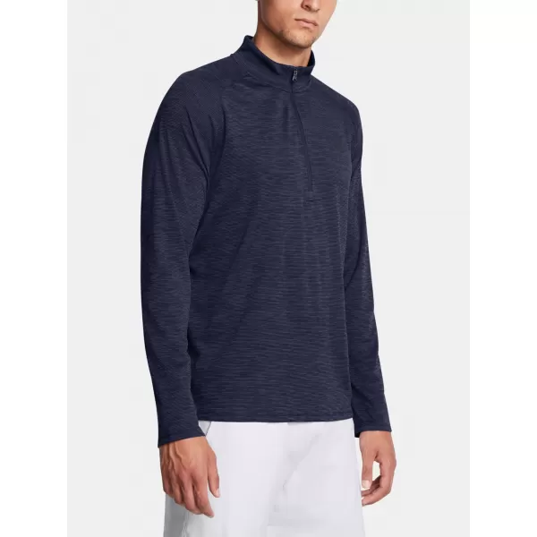  Moška majica s kratkimi rokavi UNDER ARMOUR UA TECH TEXTURED 1/2 ZIP 1382797-410 MODRA 
