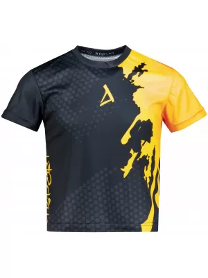 Otroška premium funkcionalna majica ALTISPORT VOJ/ALM112TR01 ČRNO-FLUO ORANŽNA