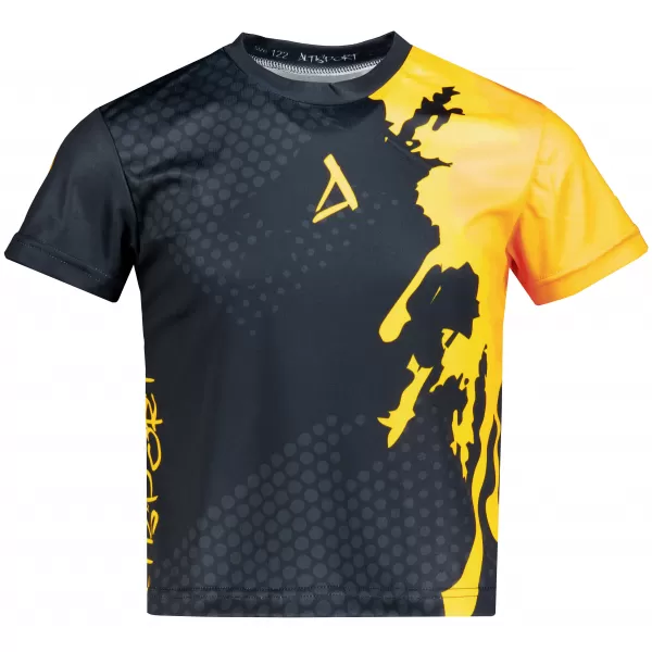  Otroška premium funkcionalna majica ALTISPORT VOJ/ALM112TR01 ČRNO-FLUO ORANŽNA 