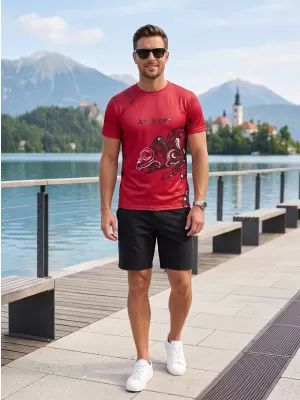 Moška vrhunska majica za prosti čas ALTISPORT VOJ/ALM122TR06 RDEČA