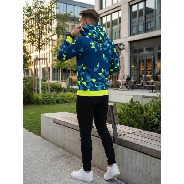  Moški vrhunski funkcionalni pulover ALTISPORT VOJ/ALM108MI01 MORNARSKO-NEON RUMENA 