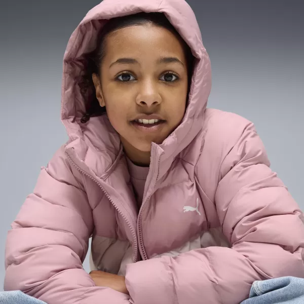  Otroška jakna PUMA SYNTHETIC HOODED PUFFER JACKET 68840465 URAVNOVEŠENA ROZA 