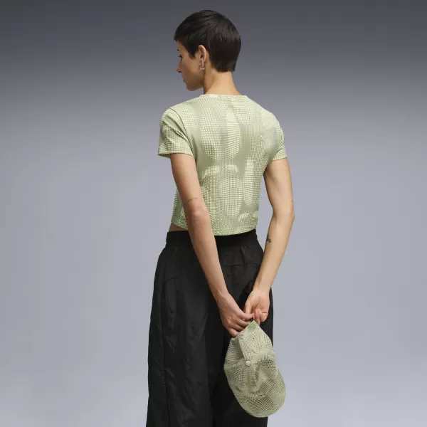  Ženska majica s kratkimi rokavi PUMA DARE TO AOP BABY TEE 63214582 LUKS VOJSKA 