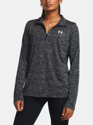 Ženski pulover UNDER ARMOUR TECH 1/2 ZIP- TWIST 1384225-001 ČRNA