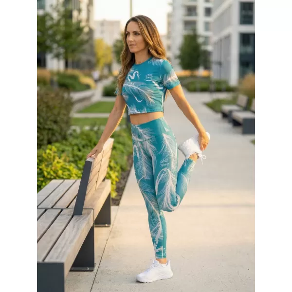  Ženski vrhunski kratki top ALTISPORT VOJ/ALW001TR07 EMERALD/ŠEDÁ SMARAGDNO/SIVA 