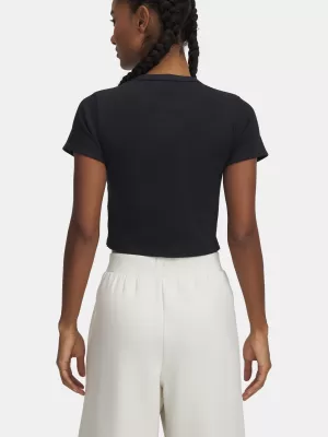 Ženska majica s kratkimi rokavi UNDER ARMOUR UA RIVAL RIB BABY TEE 6000264-001 ČRNA