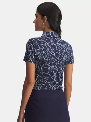 Ženska majica s kratkimi rokavi UNDER ARMOUR UA PLAYOFF 3.0 PRINTED POLO 1387148-411 MODRA