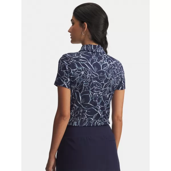  Ženska majica s kratkimi rokavi UNDER ARMOUR UA PLAYOFF 3.0 PRINTED POLO 1387148-411 MODRA 