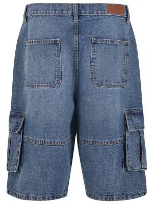 Moške kratke hlače URBAN CLASSICS TB7367 SREDNJE TEMNO MODRO OPRANO