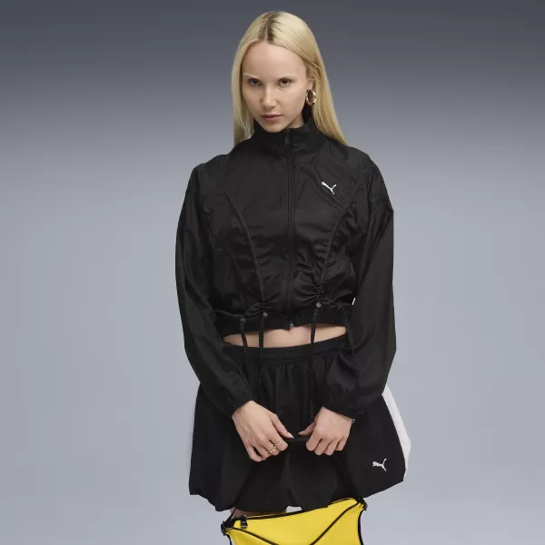  Ženska jakna PUMA DARE TO OVERSIZED WOVEN JACKET 63214801 ČRNA PUMA 