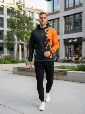 Moški vrhunski funkcionalni pulover ALTISPORT VOJ/ALM112MI01 ČRNO-FLUO ORANŽNA