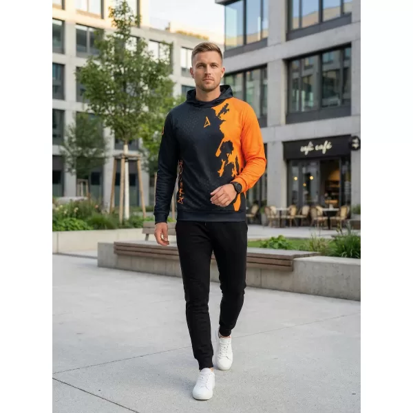  Moški vrhunski funkcionalni pulover ALTISPORT VOJ/ALM112MI01 ČRNO-FLUO ORANŽNA 
