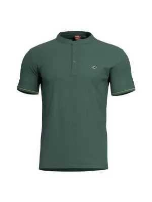 Majica s kratkimi rokavi PENTAGON LEVANTES HENLEY T-SHIRT STRIPES K09025 SPRINGBOK ZELENA