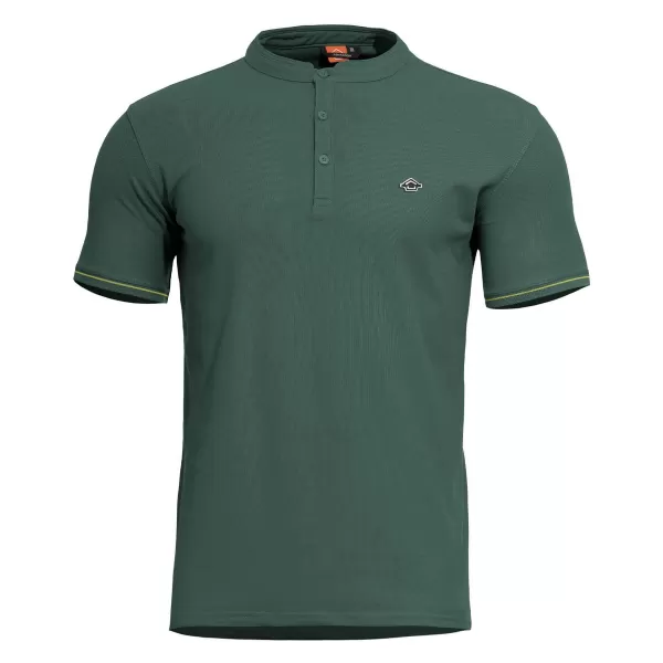  Majica s kratkimi rokavi PENTAGON LEVANTES HENLEY T-SHIRT STRIPES K09025 SPRINGBOK ZELENA 