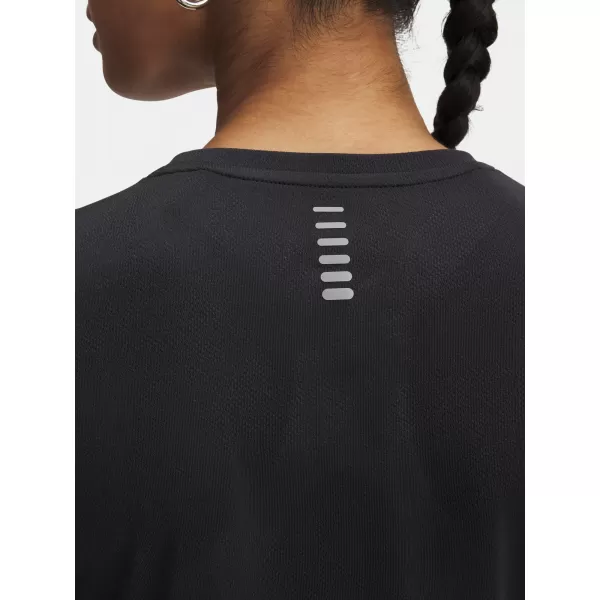  Ženska majica s kratkimi rokavi UNDER ARMOUR UA LAUNCH JACQUARD SS 6005096-004 ČRNA 