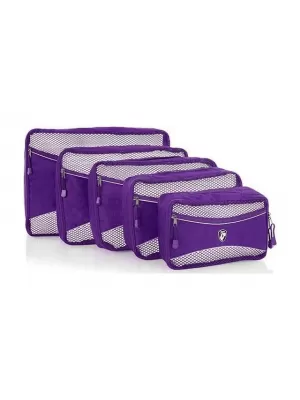 Komplet organizatorjev HEYS ECO PACKING CUBE 5PC SET II VIJOLIČNA