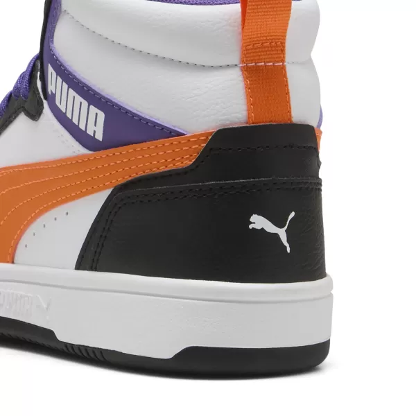 Otroški čevlji PUMA REBOUND V6 MID JR 39383134 PUMA BELA/ORANŽNA GLO/ČRNA 