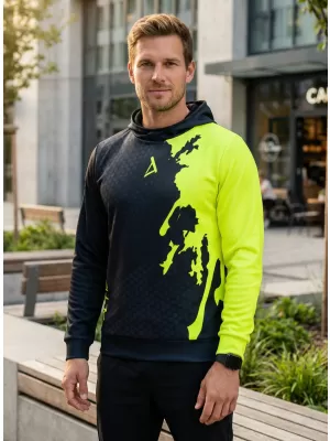 Moški vrhunski funkcionalni pulover ALTISPORT VOJ/ALM112MI01 ČRNO-FLUO RUMENA