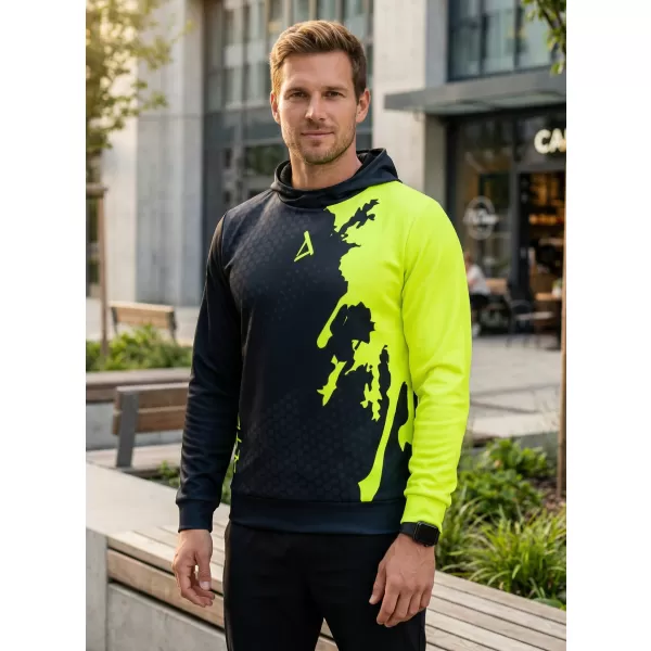  Moški vrhunski funkcionalni pulover ALTISPORT VOJ/ALM112MI01 ČRNO-FLUO RUMENA 