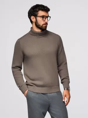 Moški pulover OMBRE OM-SWTN-0163 SIVO-RJAVA