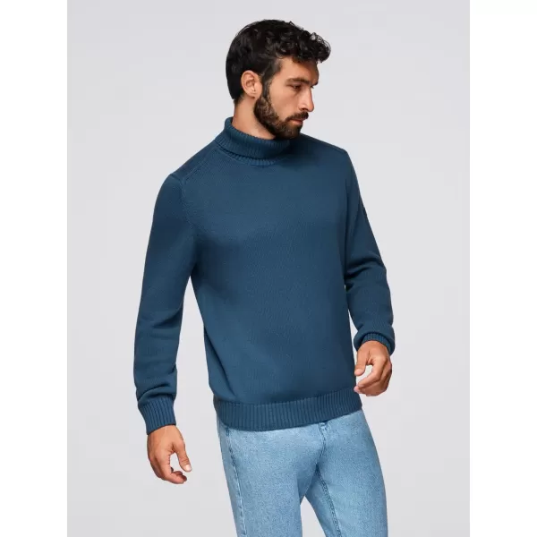  Moški pulover OMBRE OM-SWTN-0163 TEMNO MODRA 