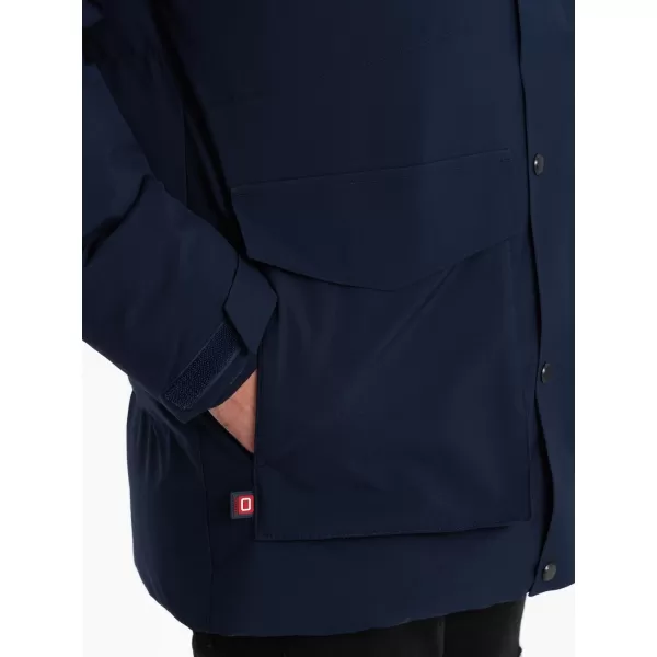  Moška zimska jakna OMBRE OM-JAHP-0306 MORNARSKO MODRO 