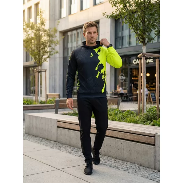  Moški vrhunski funkcionalni pulover ALTISPORT VOJ/ALM112MI01 ČRNO-FLUO RUMENA 