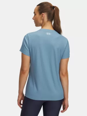 Ženska majica s kratkimi rokavi UNDER ARMOUR TECH RIB SSC 1389852-418 MODRA