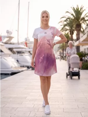 Ženska podaljšana vrhunska majica s kratkimi rokavi ALTISPORT VOJ/ALW083SAT02 BELO ROZA