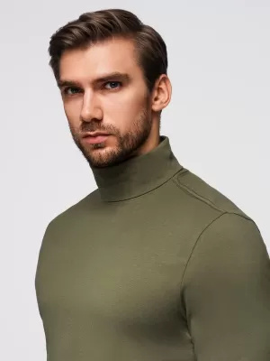 Srajca OMBRE OM-LSCL-0130 TEMNO OLJČNO ZELENO