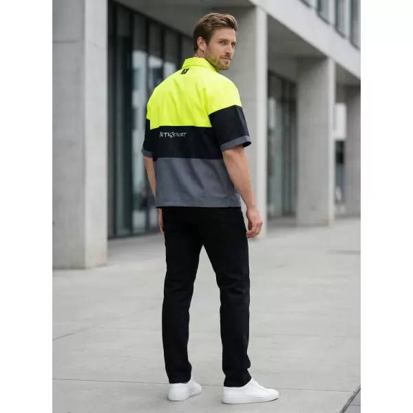  Moška vrhunska majica ALTISPORT VOJ/ALM051KOS01 NEON RUMENA/SIVA 