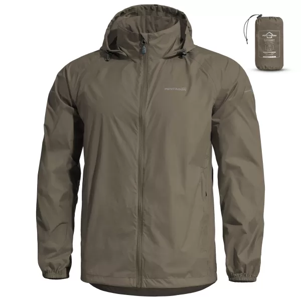 Moška jakna PENTAGON CLOUDBURST PACKABLE MENS RAIN JACKET K07019 RJAVO SIVA 