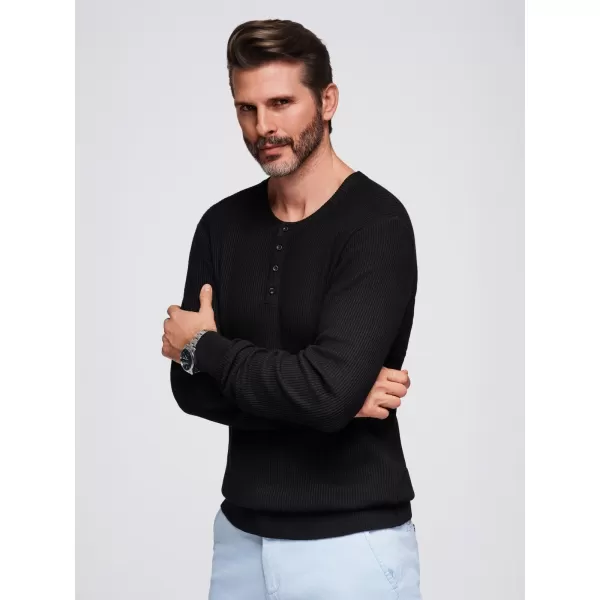  Moški pulover OMBRE OM-SWSW-0182 ČRN 