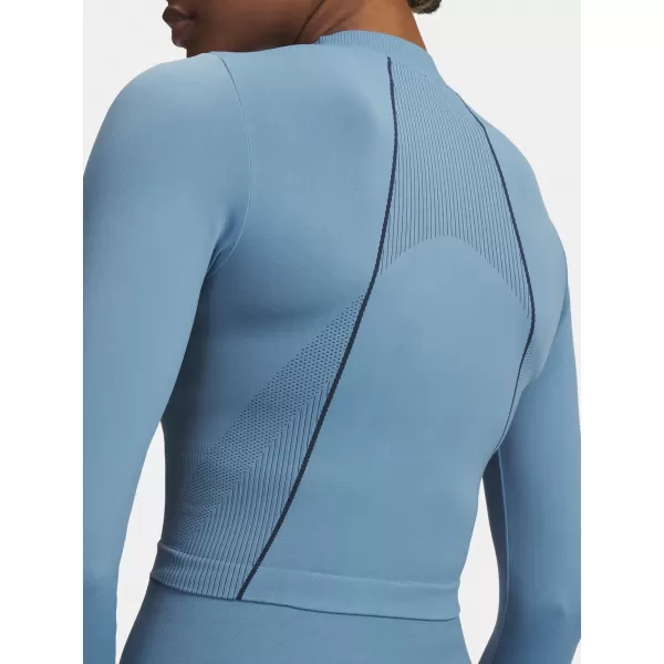  Ženska majica s kratkimi rokavi UNDER ARMOUR UA VANISH SEAMLESS LS 6000645-418 MODRA 