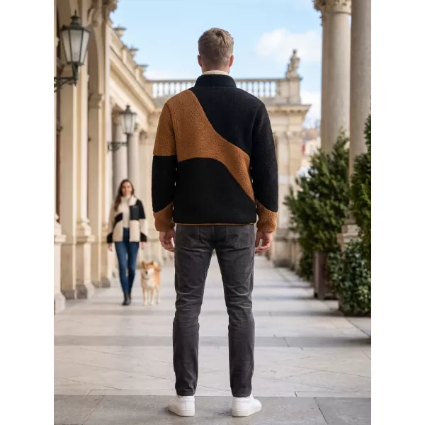 Moški pulover iz flisa ALTISPORT GANAN ČRNA/RJAVA 