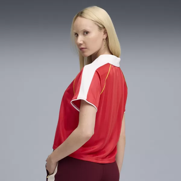  Ženski dres PUMA T7 RELAXED FOOTBALL JERSEY 63215711 ZA VSE ČASE RDEČE 