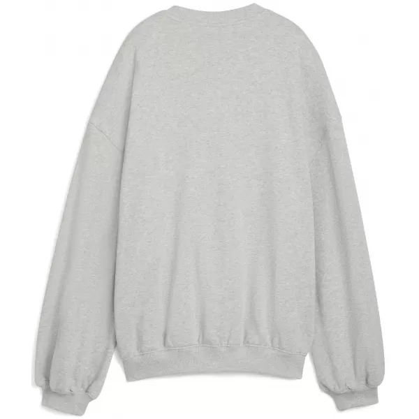  Damske trenirke PUMA X ROSÉ OVERSIZED CREW 63380310 RAVNO SVETLO SIVA HEATHER 