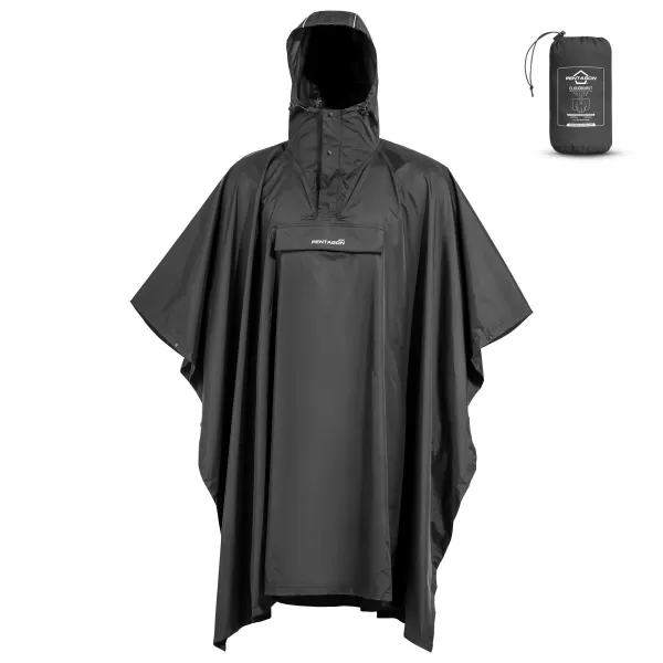  Jakna PENTAGON CLOUDBURST PACKABLE RAIN PONCHO K07018 ČRNA 