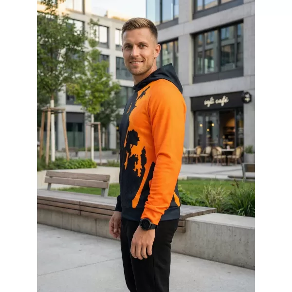  Moški vrhunski funkcionalni pulover ALTISPORT VOJ/ALM112MI01 ČRNO-FLUO ORANŽNA 