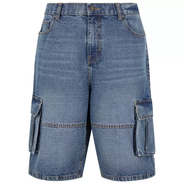  Moške kratke hlače URBAN CLASSICS TB7367 SREDNJE TEMNO MODRO OPRANO 