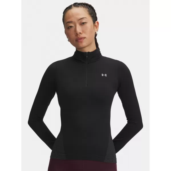  Ženska majica s kratkimi rokavi UNDER ARMOUR UA VANISH SEAMLESS 1/4 ZIP 6000644-003 ČRNA 