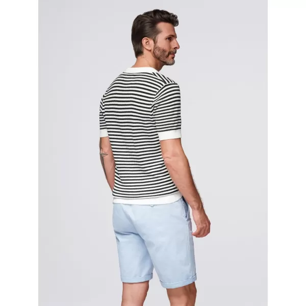  Moška T -majica OMBRE OM-POSS-0161 ČRNO -BELA 