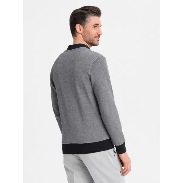  Moški pulover OMBRE OM-SSZP-0210 ČRNA/SIVA 