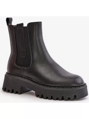 Ženski usnjeni izolirani čevlji BIG STAR OO274A386 BLACK Big Star Shoes