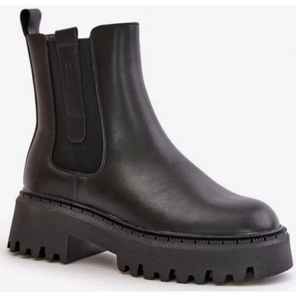  Ženski usnjeni izolirani čevlji BIG STAR OO274A386 BLACK Big Star Shoes 