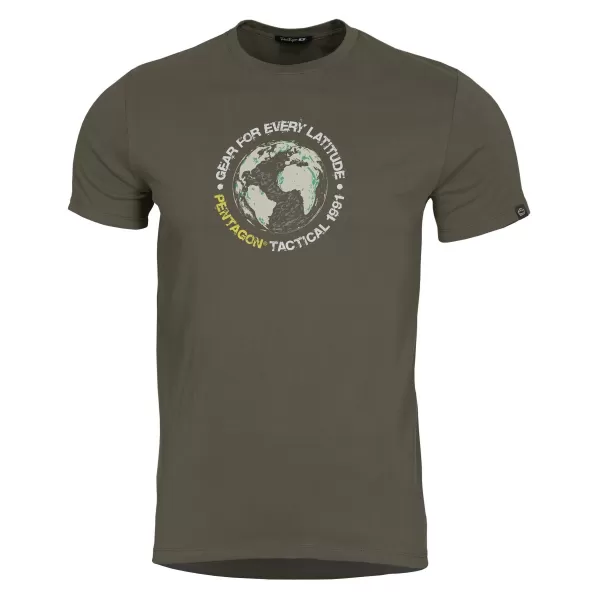  Majica s kratkimi rokavi PENTAGON GLOBE T-SHIRT K09055 RJAVO SIVA 
