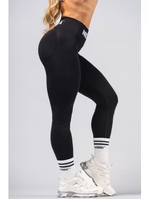 Brezšivne ekstra push-up pajkice z visokim pasom FLOW SEAMLESS 496 BLACK Nebbia