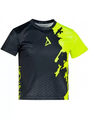 Otroška premium funkcionalna majica ALTISPORT VOJ/ALM112TR01 ČRNO-FLUO RUMENA